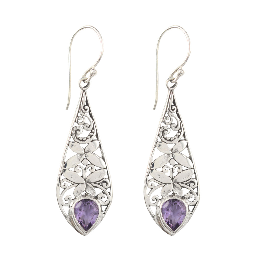 Anting Perak Wanita Bun Daun E768 - Gambar 1