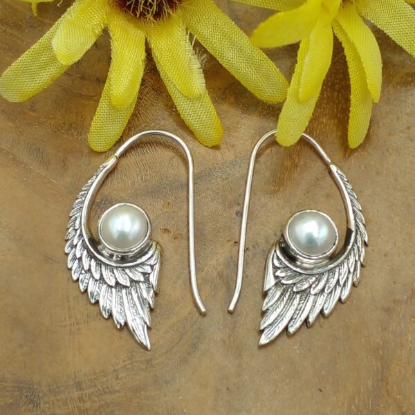 Anting Perak Sayap Mutiara E1107