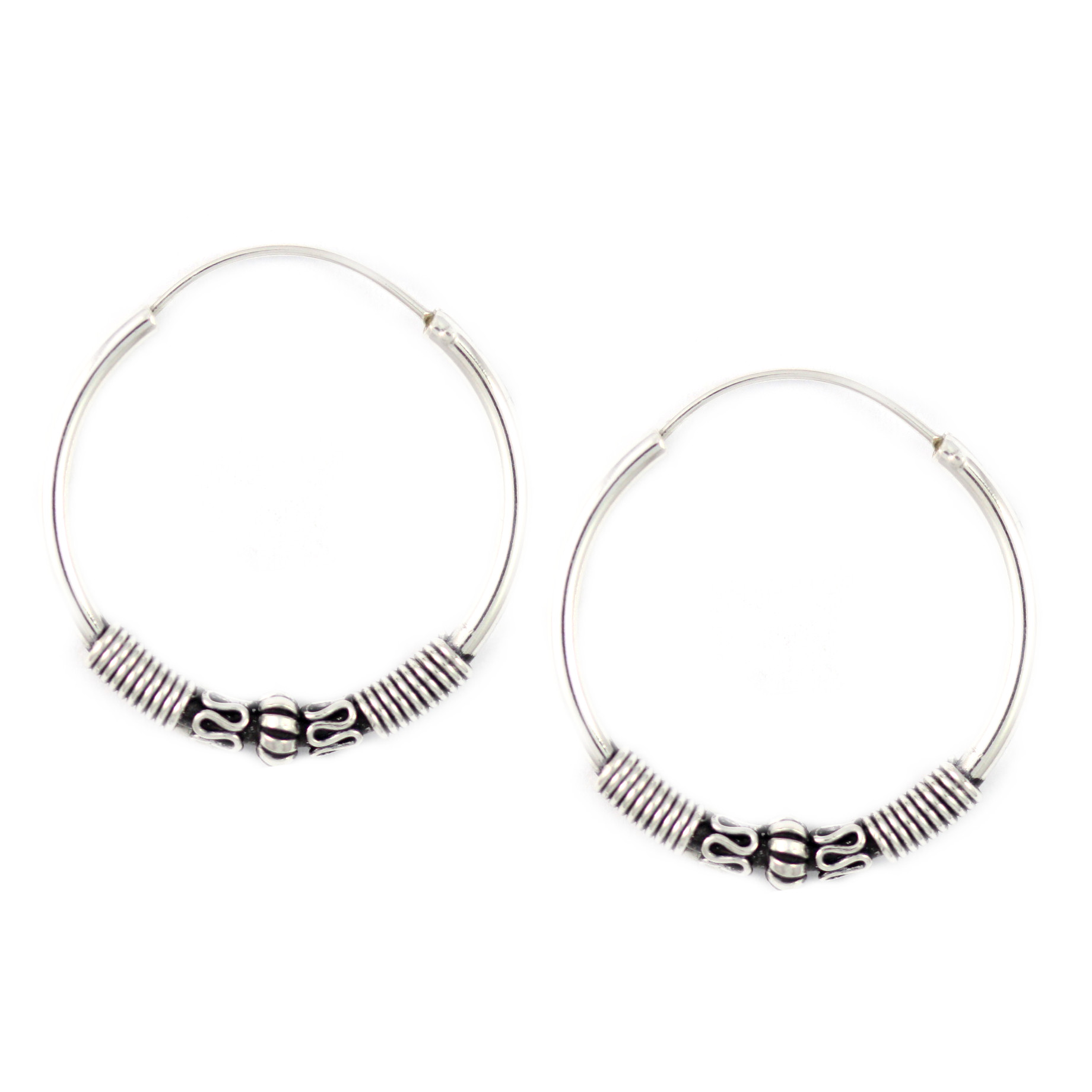 Anting Perak Hoop Ball E1245 - Gambar 1
