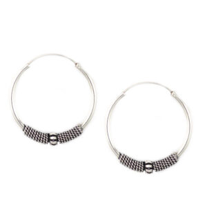 Anting Perak Hoop Ball E1246 - Gambar 1