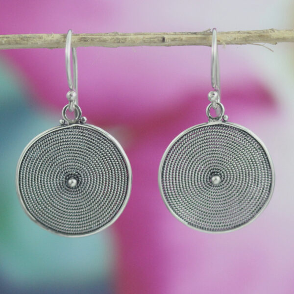 Anting Perak Bulat Kawat Plintir E1320