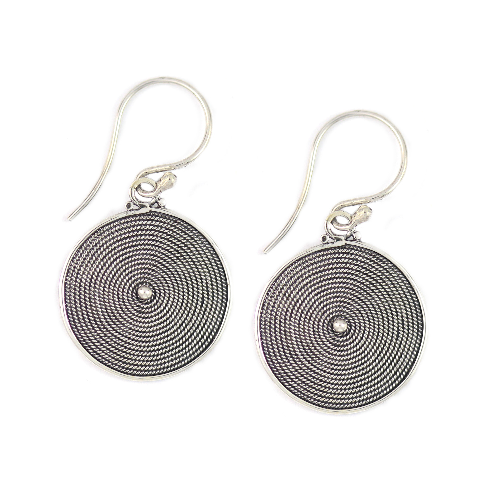 Anting Perak Bulat Kawat Plintir E1320 - Gambar 1