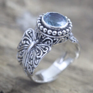 Cincin Perak Kupu-Kupu Jawan Permata R342 - Gambar 5