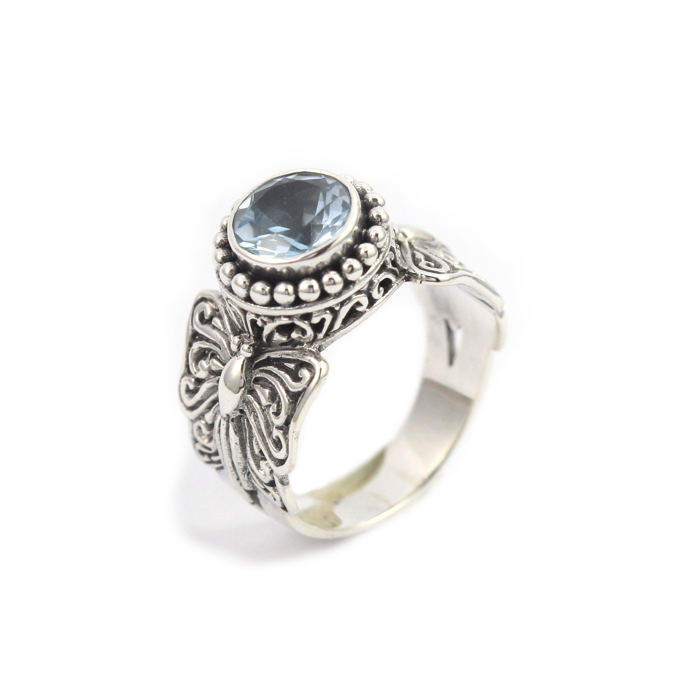 Cincin Perak Kupu-Kupu Jawan Permata R342 - Gambar 2