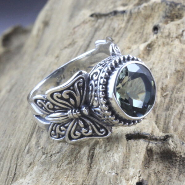 Cincin Perak Kupu-Kupu Jawan Permata R342