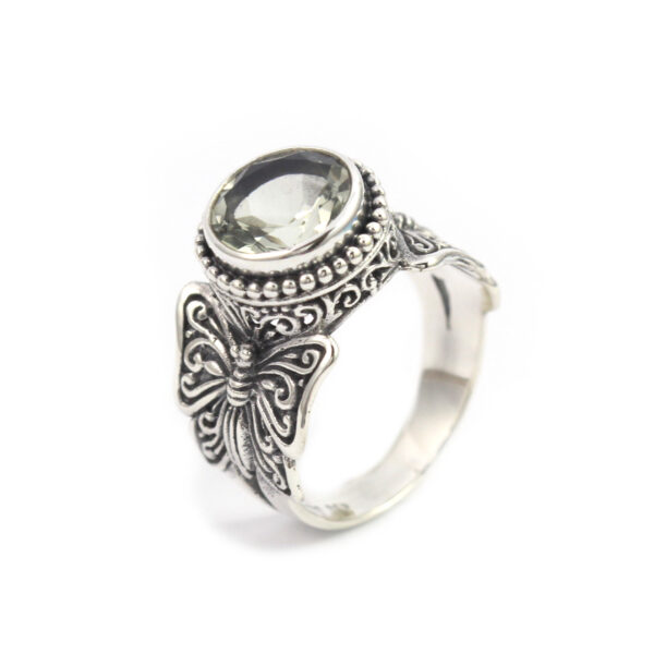 Cincin Perak Kupu-Kupu Jawan Permata R342