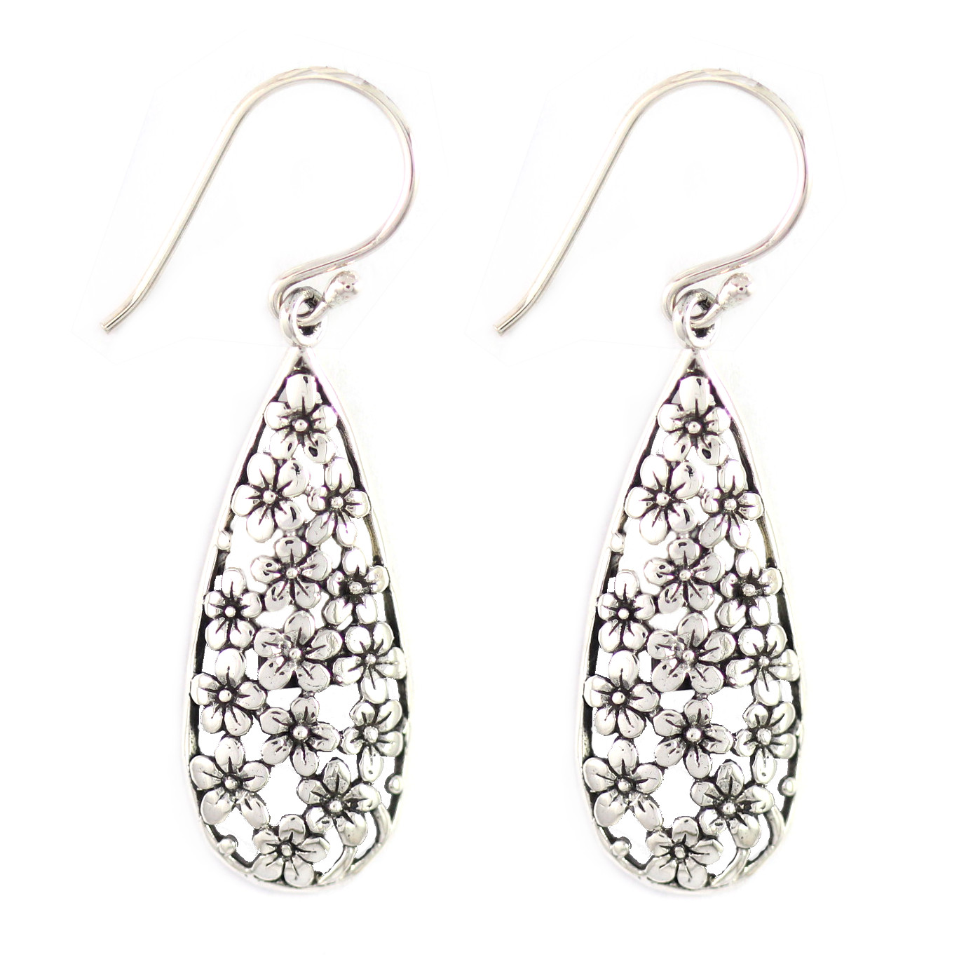 Anting Perak Tetes Bunga E1082 - Gambar 1