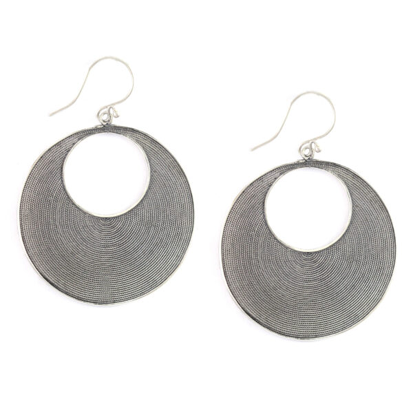 Anting Perak Kriul Bulan Sabit E1171L
