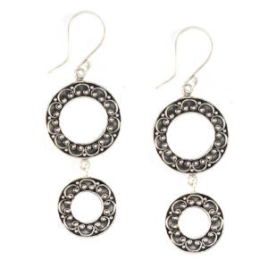 Anting Perak Double Ring Rentet E1319 - Gambar 1