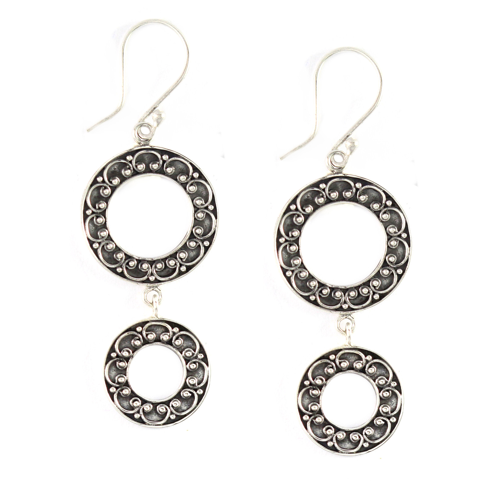 Anting Perak Double Ring Rentet E1319 - Gambar 1
