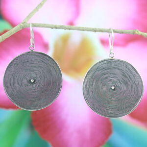Anting Perak Bulat Kawat Plintir E780 - Gambar 2