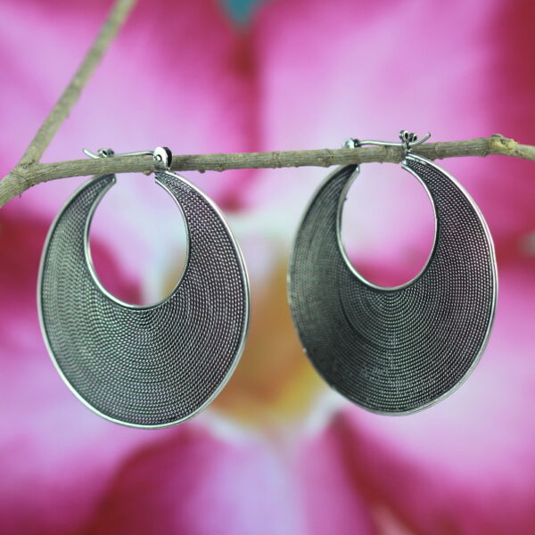 Anting Perak Kriul Bulan Sabit E782L