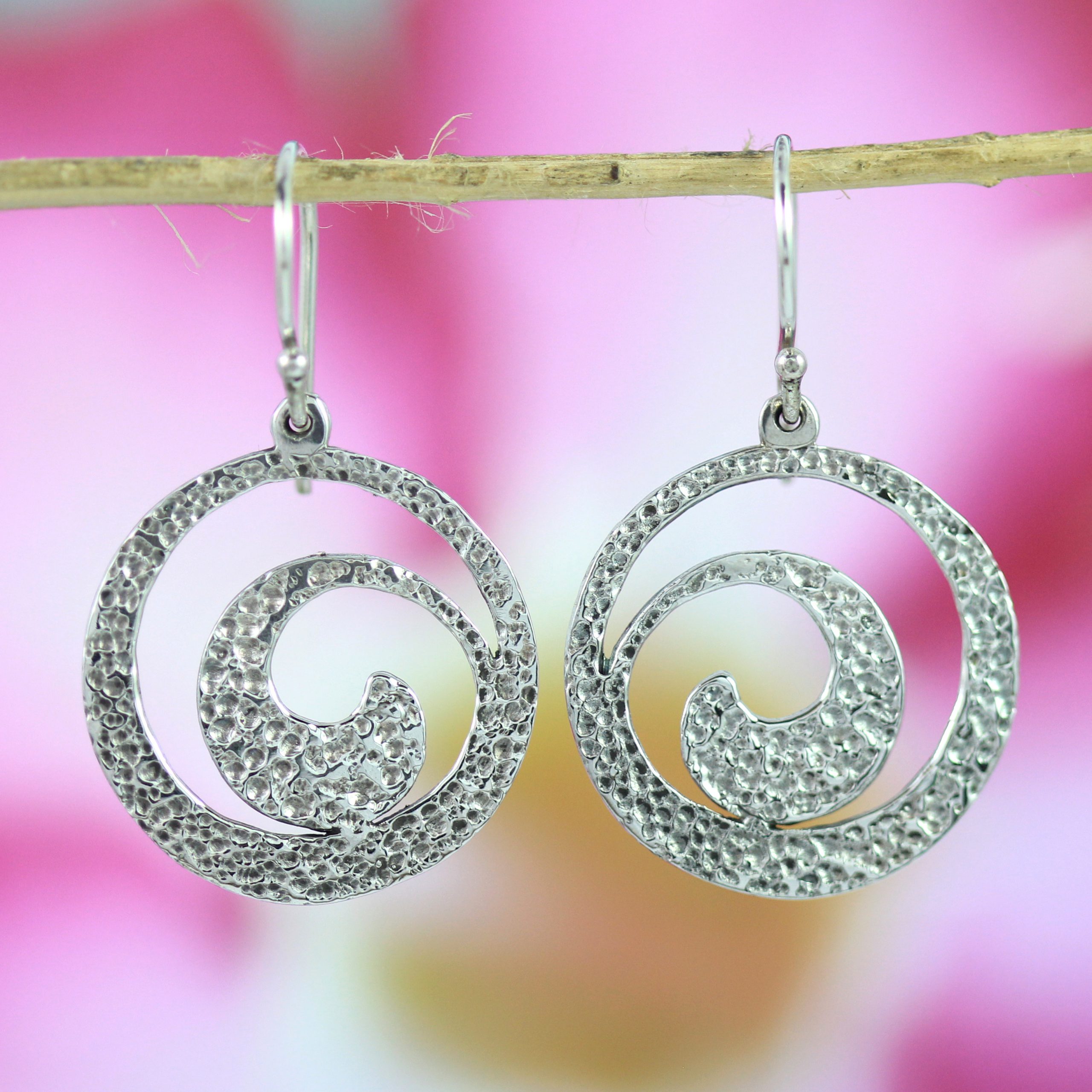 Anting Perak Hammer Spiral E774 - Gambar 2