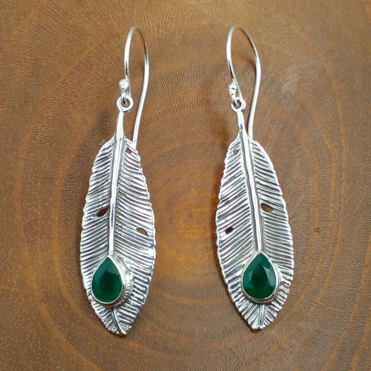 Anting Perak Daun Permata E847 - Gambar 6