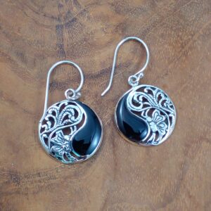 Anting Perak Kerang Bun Bulat E956 - Gambar 2
