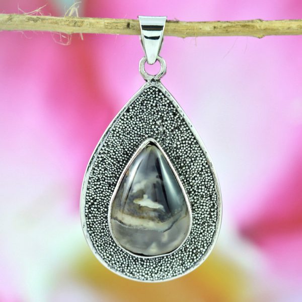 Liontin Perak Tetes Jawan Agate P255