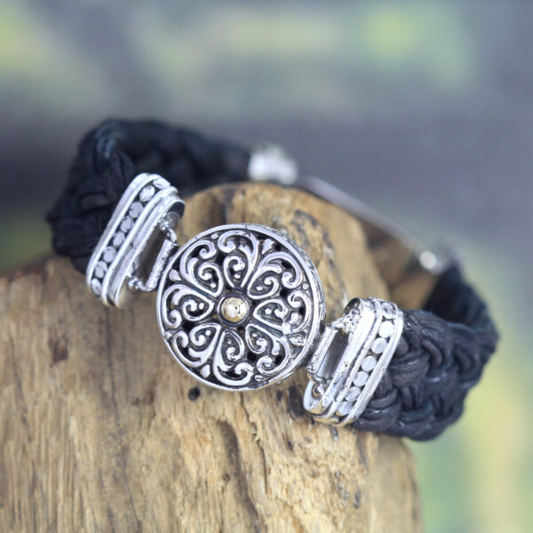 Gelang Perak Bun Leather Jalin B215