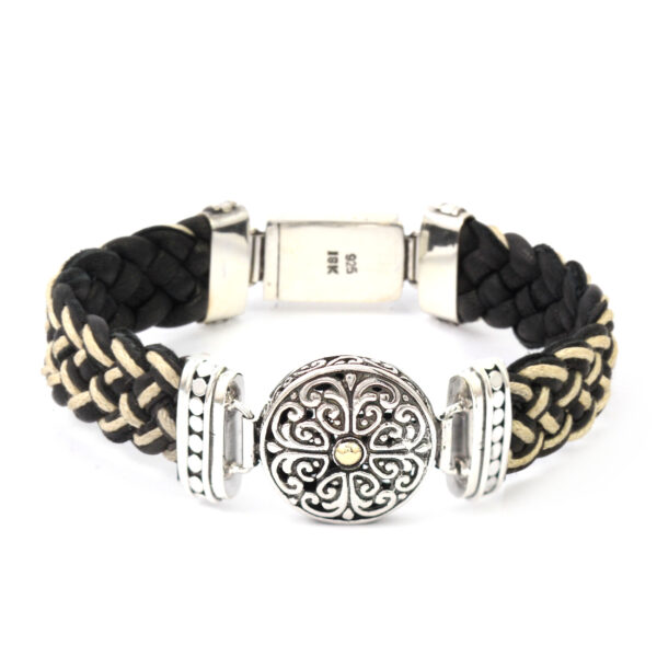 Gelang Perak Bun Leather Jalin B215