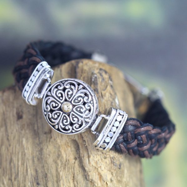 Gelang Perak Bun Leather Jalin B215