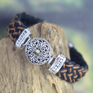 Gelang Perak Bun Leather Jalin B215 - Gambar 8