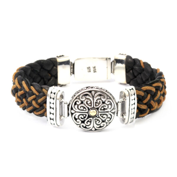Gelang Perak Bun Leather Jalin B215