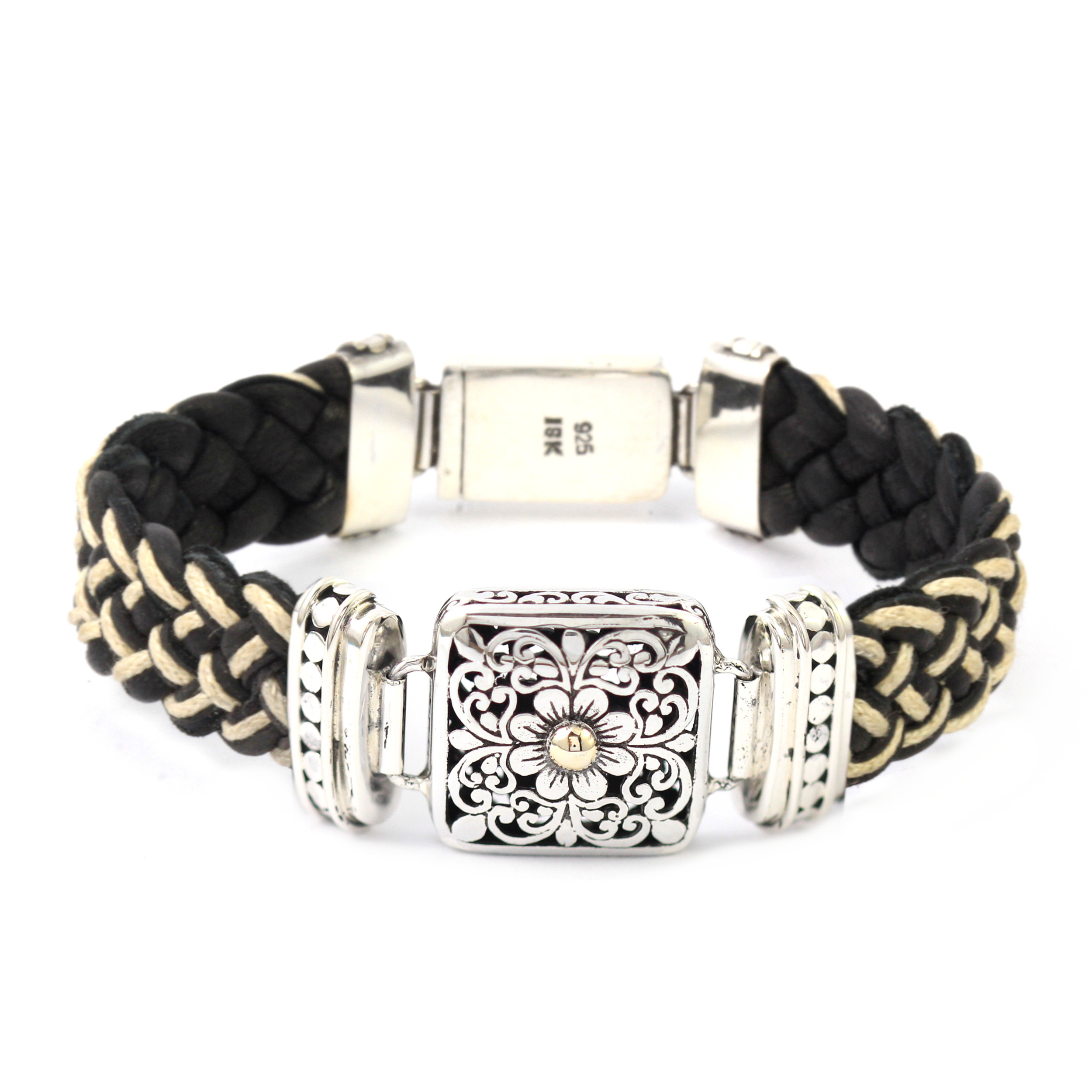 Gelang Perak Bun Leather Jalin B216 - Gambar 3