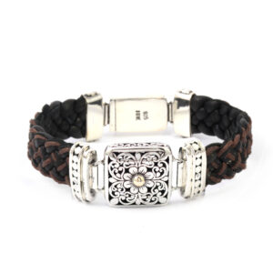 Gelang Perak Bun Leather Jalin B216 - Gambar 2