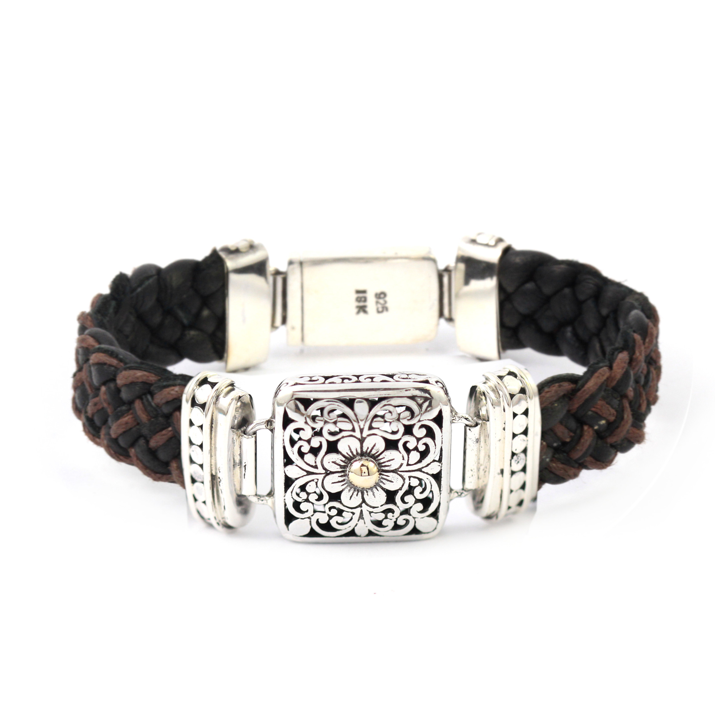 Gelang Perak Bun Leather Jalin B216 - Gambar 2