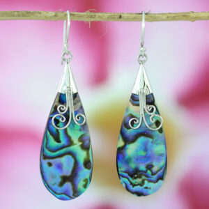 Anting Perak Abalone Bun Spiral E1243 - Gambar 2
