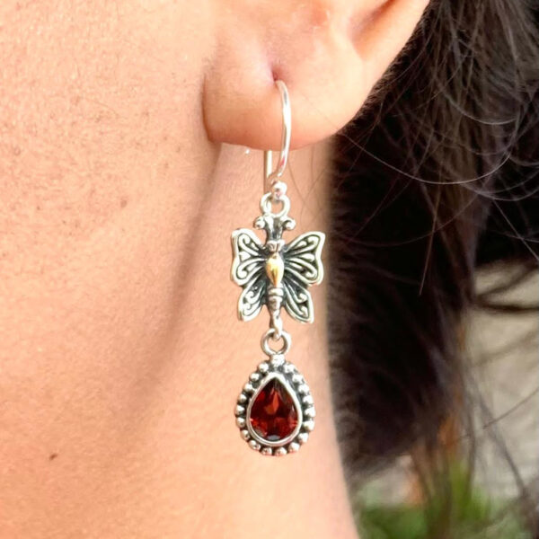 Anting Perak Kupu-kupu Permata E1276