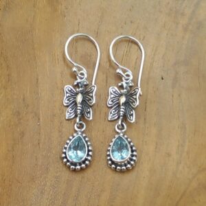 Anting Perak Kupu-kupu Permata E1276 - Gambar 3