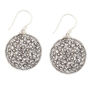 Anting Perak Bun Paye Bulat E908 - Gambar 1