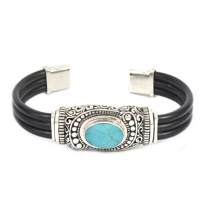 Gelang Perak Rubber Bun Turquoise B367 - Gambar 1