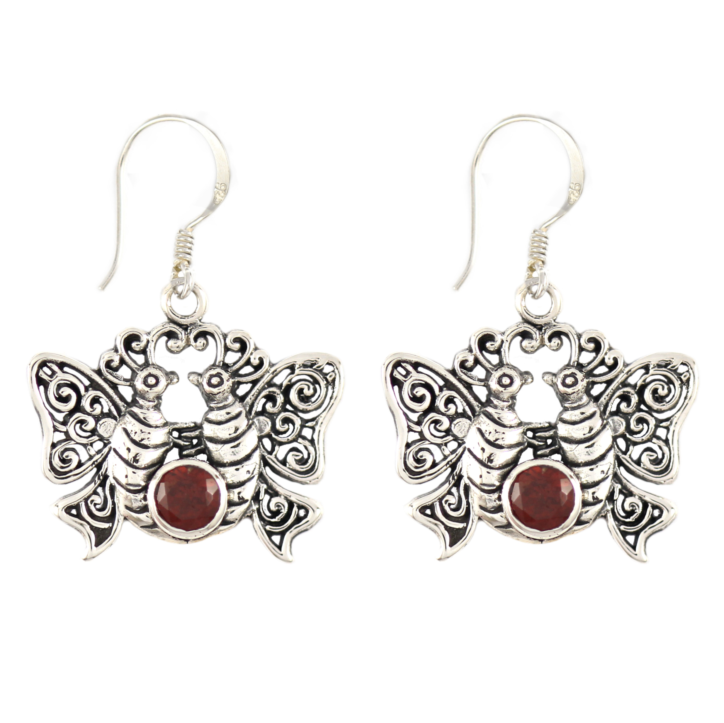 Anting Perak Kupu-Kupu Permata E383 - Gambar 2