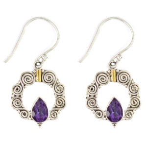 Anting Perak Spiral Permata E169 - Gambar 1