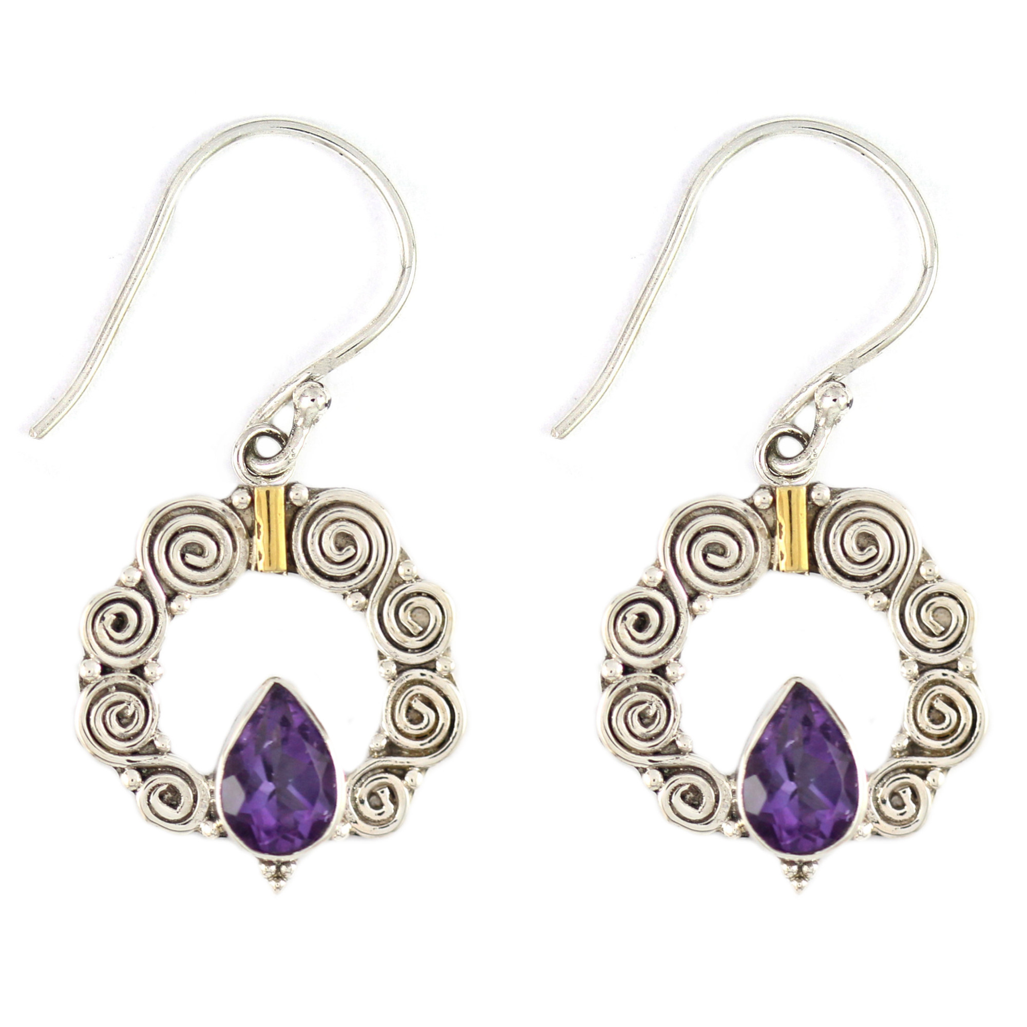 Anting Perak Spiral Permata E169 - Gambar 1