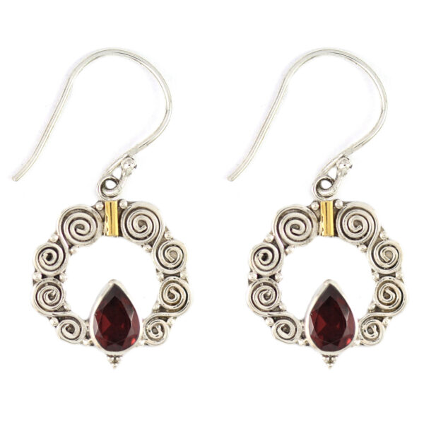 Anting Perak Spiral Permata E169