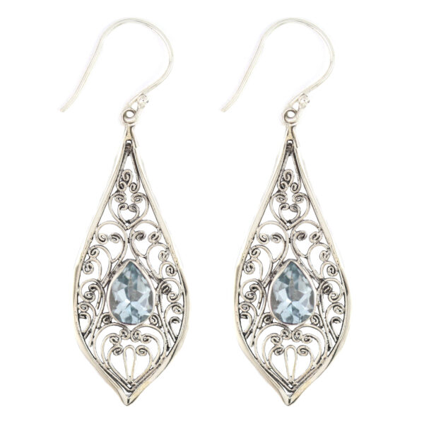 Anting Perak Bun Kerawang Permata E445
