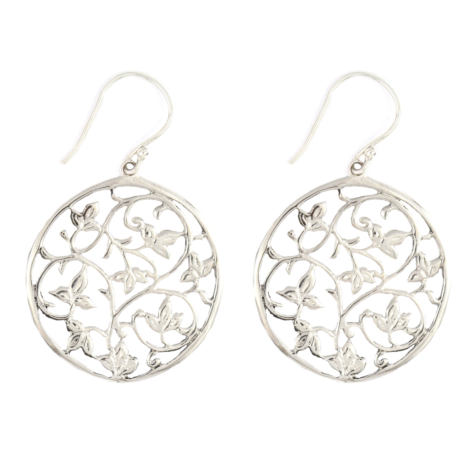 Anting Perak Sulur daun E747 - Gambar 1