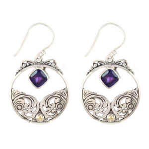 Anting Perak Bun Permata E1274