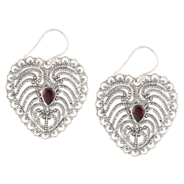 Anting Perak Bun Kerawang Love E165