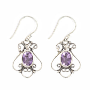 Anting Perak Bun Spiral Permata E483 - Gambar 1
