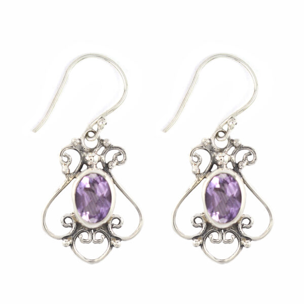 Anting Perak Bun Spiral Permata E483