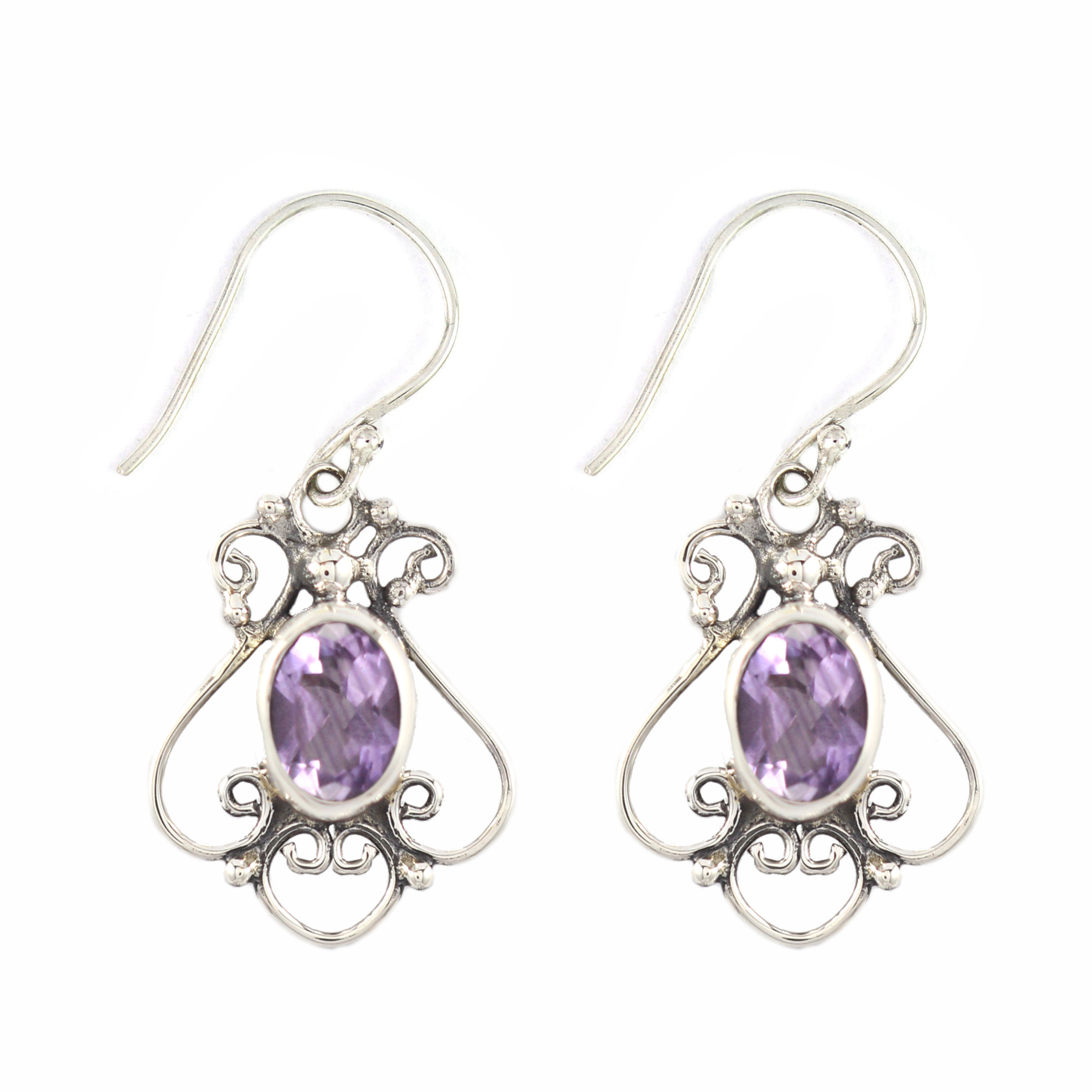 Anting Perak Bun Spiral Permata E483 - Gambar 1