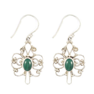 Anting Perak Bun Kupu-Kupu Permata E086