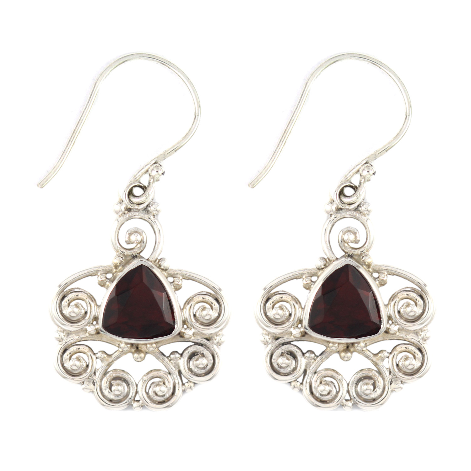Anting Perak Bun Spiral Permata E372 - Gambar 1
