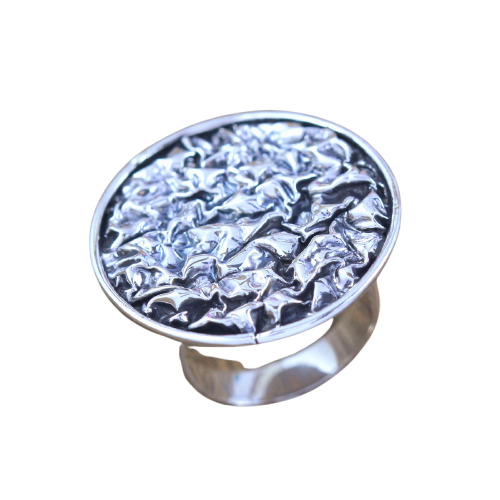 Cincin Perak Daun Kering R121
