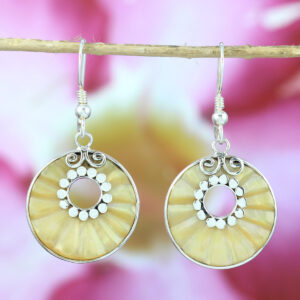 Anting Perak Kerang Ukir E1455 - Gambar 5