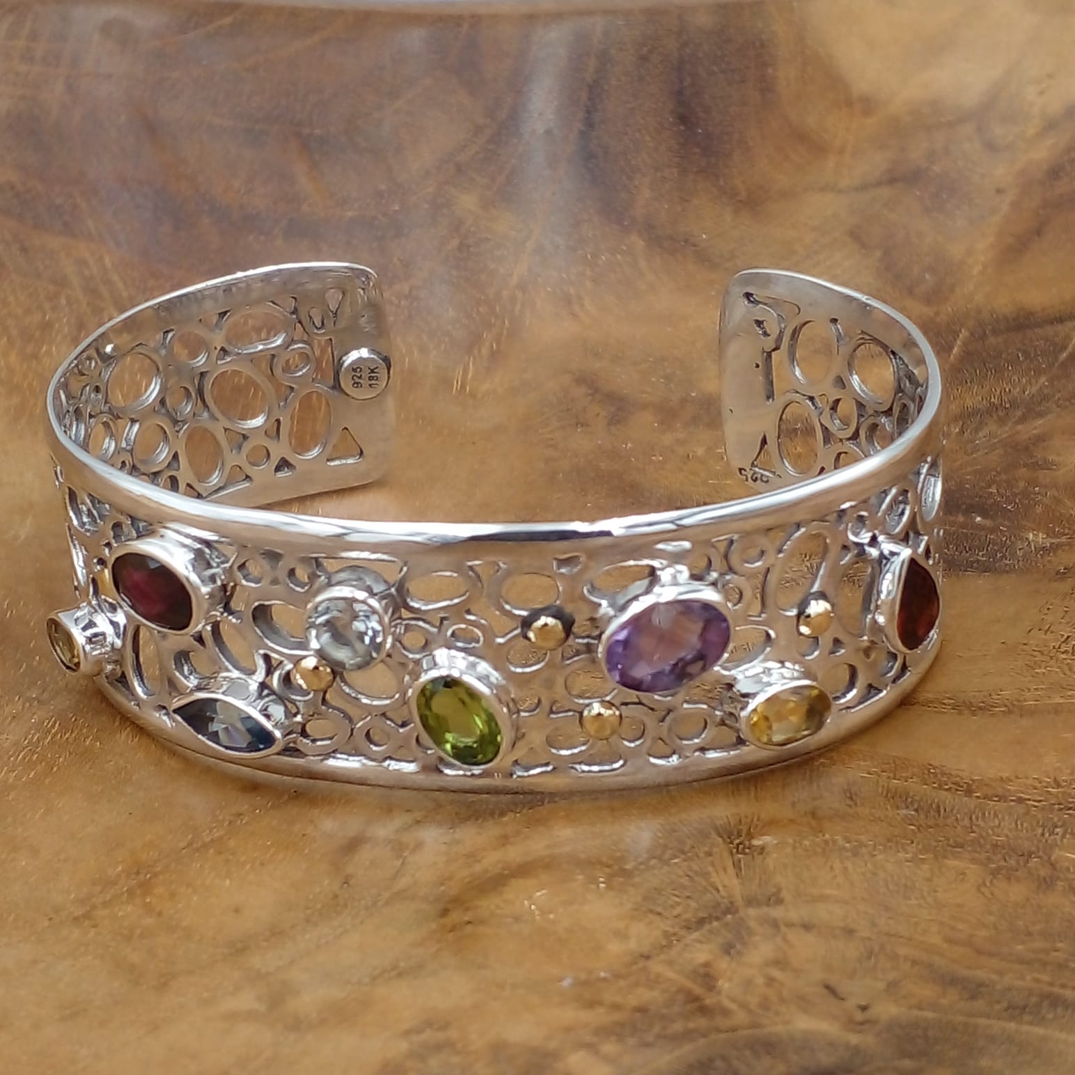 Gelang Perak Cuff Permata