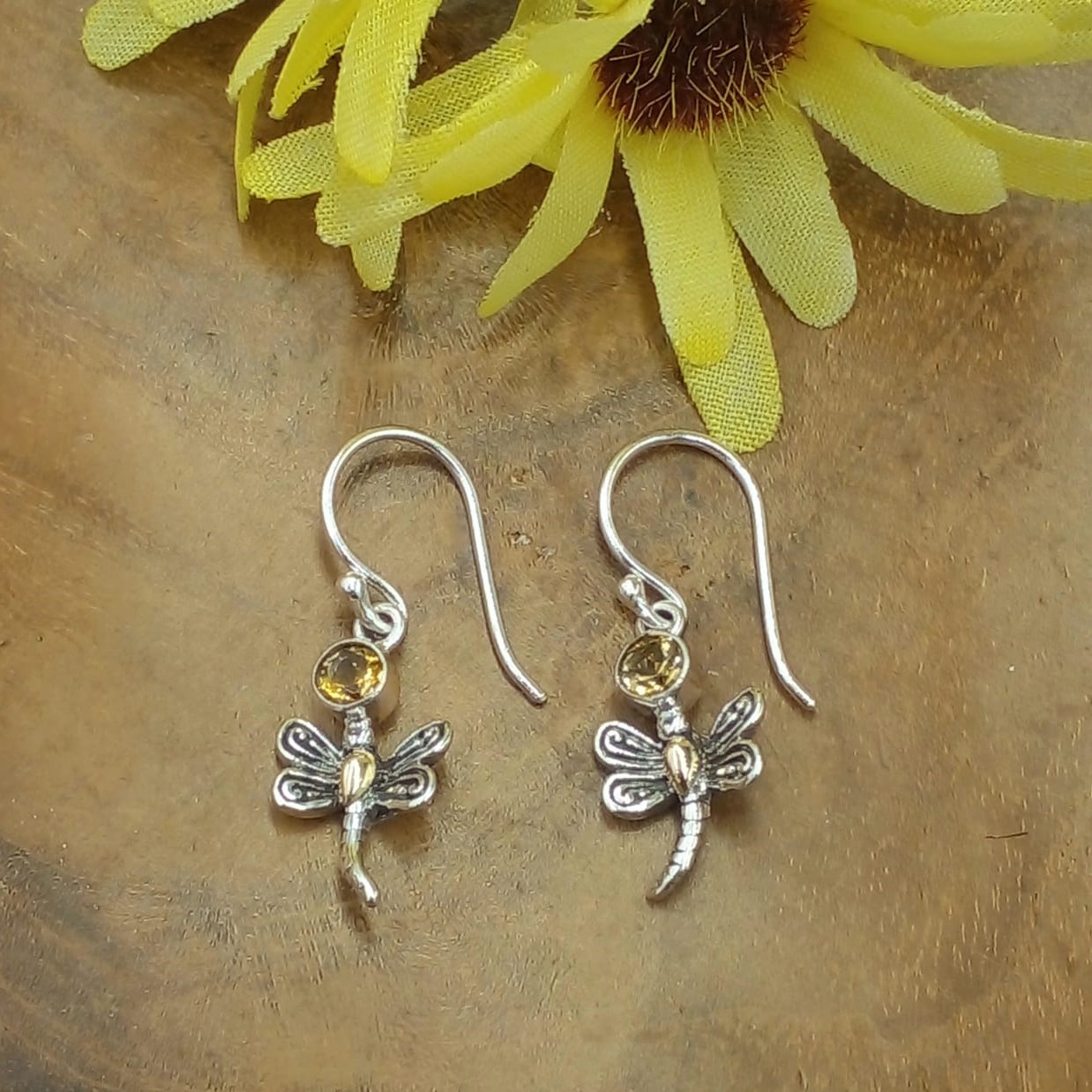 Anting Capung Perak Permata